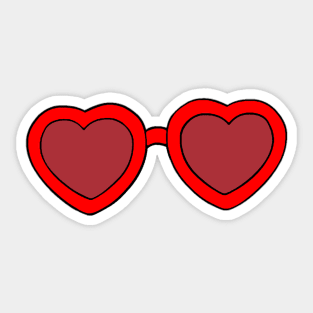 Red heart glasses - TS Sticker